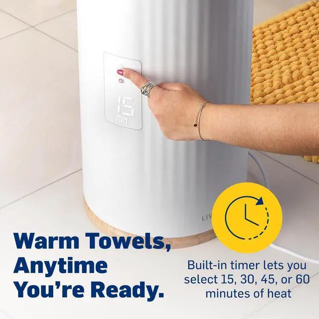 Alt view image 3 of 7 - Live Fine Towel Warmer | Bucket Style Luxury Heater with LED Display, Adjustable Timer, Auto Shut-Off | Fits 40 x 70 Oversized Towel