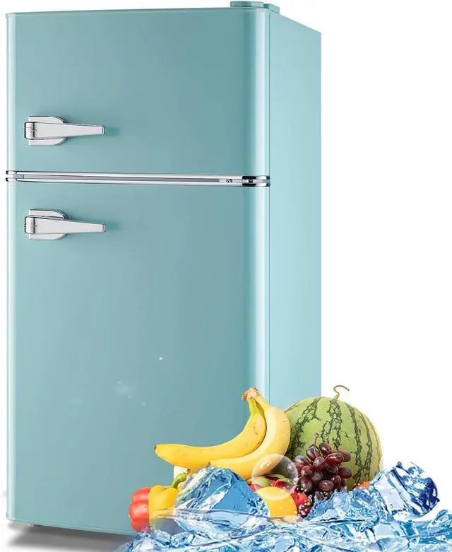 Main image of WANAI 3.5 Cu.Ft Retro Mini Fridge with Handle Compact Refrigerator Blue
