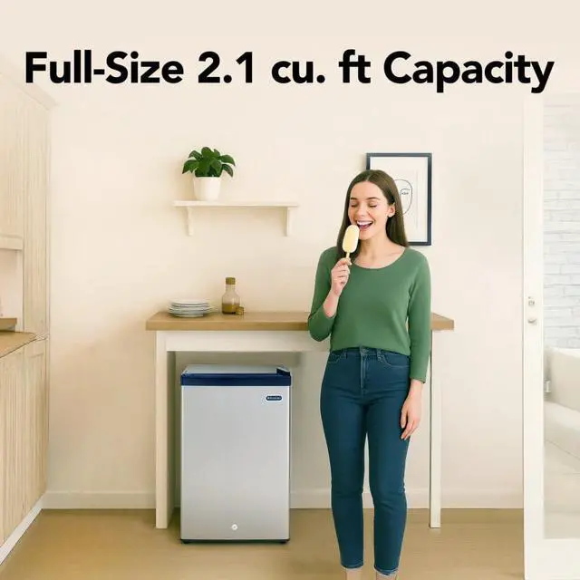 Alt view image 4 of 7 - Whynter Upright Freezer 2.1 Cu Ft Lock, Mini Freezer, Stainless CUF-210SS