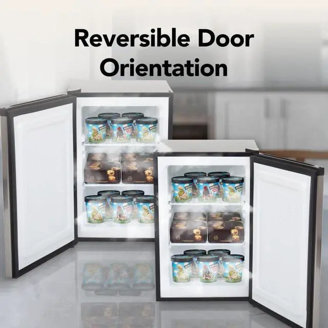 Alt view image 6 of 7 - Whynter Upright Freezer 2.1 Cu Ft Lock, Mini Freezer, Stainless CUF-210SS