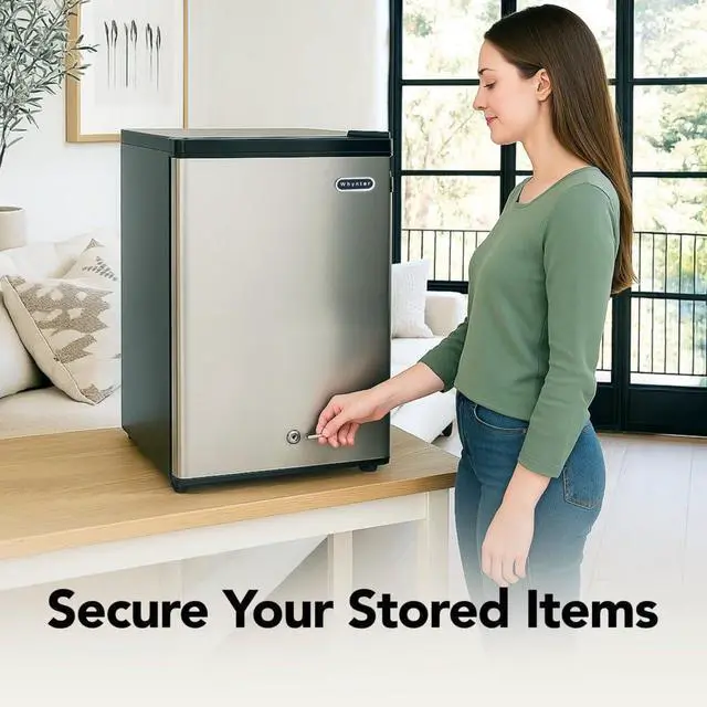 Alt view image 7 of 7 - Whynter Upright Freezer 2.1 Cu Ft Lock, Mini Freezer, Stainless CUF-210SS