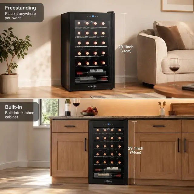 Alt view image 7 of 7 - BODEGA COOLER 24 Bottle Wine Cooler, Wine Fridge for Office, Kitchen & Bar