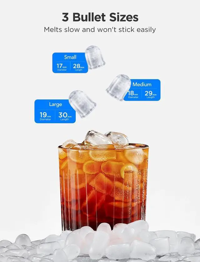 Alt view image 4 of 7 - GoveeLife Smart Countertop Ice Makers, Portable Ice Maker Machine with Self-Cleaning, 6 Mins 9 Bullet Ice, 26lbs/24Hrs, Voice Remote for Home Kitchen Party Camping, with Ice Scoop Stainless Silver
