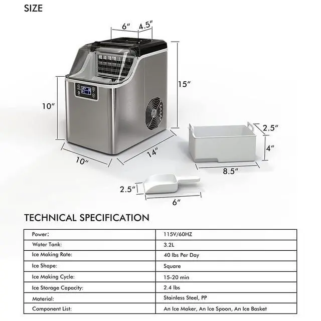 Alt view image 5 of 7 - ARLIME Countertop Ice Maker, Portable Self-Cleaning Ice Machine