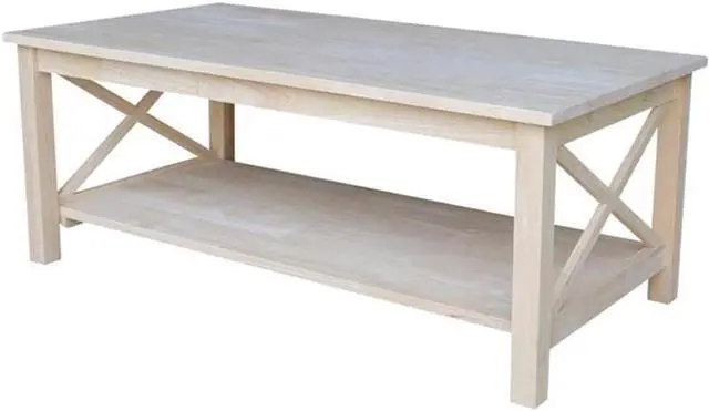 Main image of IC International Concepts Hampton Solid Wood Coffee Table, Unfinished