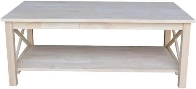 Alt view image 3 of 7 - IC International Concepts Hampton Solid Wood Coffee Table, Unfinished