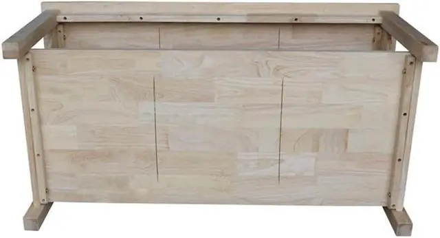 Alt view image 7 of 7 - IC International Concepts Hampton Solid Wood Coffee Table, Unfinished