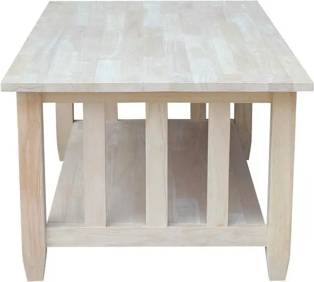 Alt view image 4 of 6 - International Concepts Unfinished Mission Tall Coffee Table