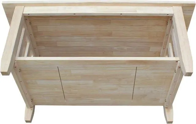 Alt view image 6 of 6 - International Concepts Unfinished Mission Tall Coffee Table
