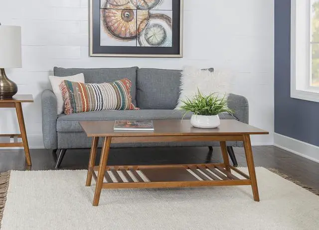 Alt view image 2 of 7 - Linon Mid Century Walnut Melissa Coffee Table