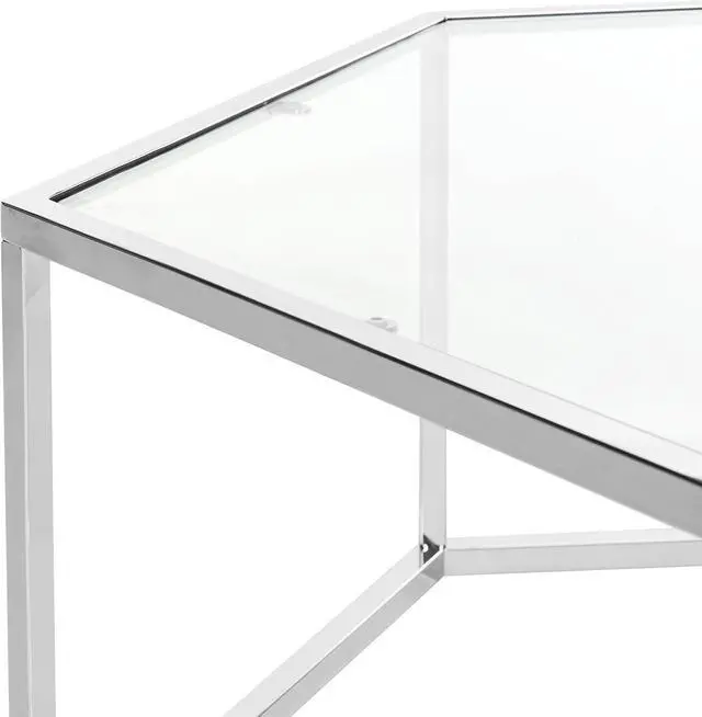 Alt view image 3 of 7 - Safavieh Home Collection Eliana Chrome and Glass Hexagon Coffee Table