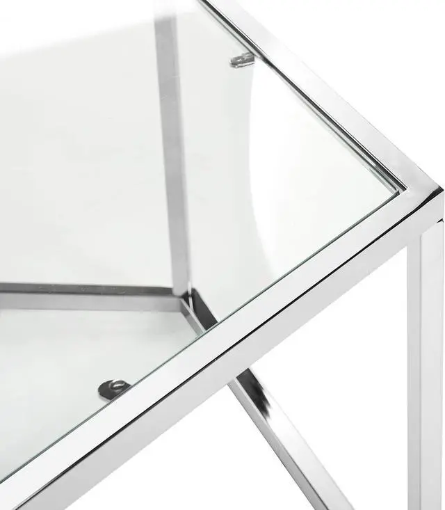 Alt view image 6 of 7 - Safavieh Home Collection Eliana Chrome and Glass Hexagon Coffee Table