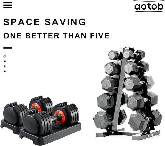 Alt view image 5 of 7 - AOTOB Adjustable Dumbbell Set 25/55 Lbs (Pair) Set of 2