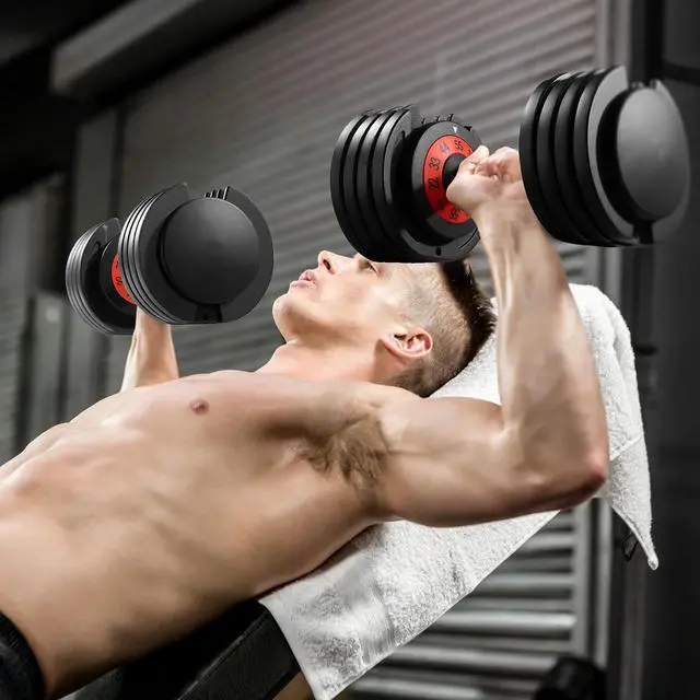 Alt view image 6 of 7 - AOTOB Adjustable Dumbbell Set 25/55 Lbs (Pair) Set of 2