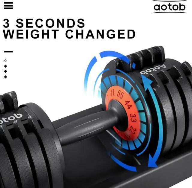 Alt view image 2 of 7 - AOTOB Adjustable Dumbbell Set 25/55 Lbs (Pair) Set of 2