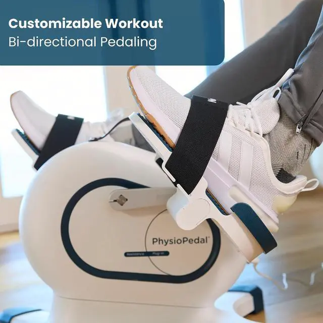 Alt view image 4 of 7 - Nobol PhysioPedal® Motorized Under Desk Exercise Bike for Seniors & Adults Electric Pedal Exerciser with Remote, Adjustable Speeds & Resistance, LED Display, Portable Seated Leg & Arm Pedaler