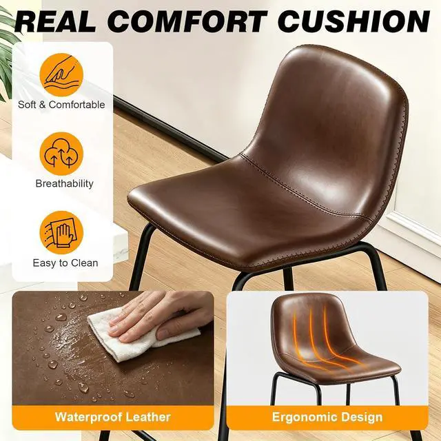 Alt view image 6 of 7 - TAVR 24 inch Counter Height Stools Set of 2, Hold up to 500 lbs, Brown