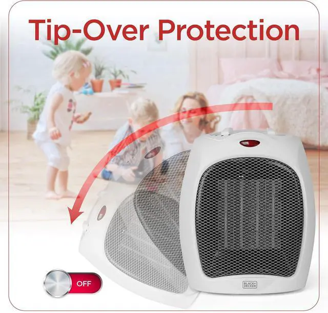 Alt view image 6 of 7 - BLACK+DECKER Desktop Ceramic Heater, 1500 Watts, BHDC500W46, White