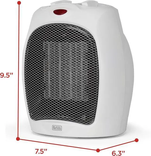 Alt view image 7 of 7 - BLACK+DECKER Desktop Ceramic Heater, 1500 Watts, BHDC500W46, White