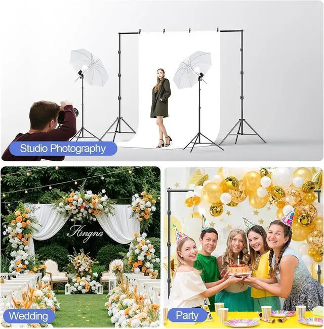 Alt view image 2 of 7 - EMART Green Screen Backdrop Kit 8.5x10FT with 3Pcs 6x9ft Backdrop for Party