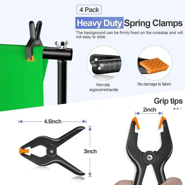 Alt view image 7 of 7 - EMART Green Screen Backdrop Kit 8.5x10FT with 3Pcs 6x9ft Backdrop for Party