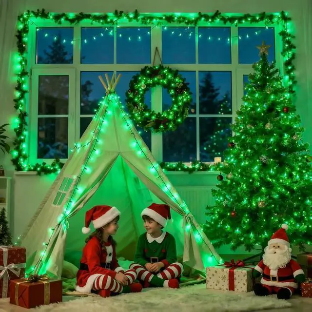 Alt view image 7 of 7 - JMEXSUSS 500 LED Green Halloween Lights, 173ft Christmas Lights Plug in