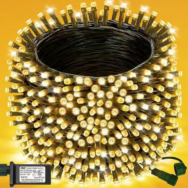 Main image of Decute 300LED Christmas String Lights Outdoor Waterproof 105FT UL Certified with End-to-End Plug 8 Modes, Warm White Indoor Starry Fairy Lights for Christmas Tree Patio Garden Wedding Party Decor