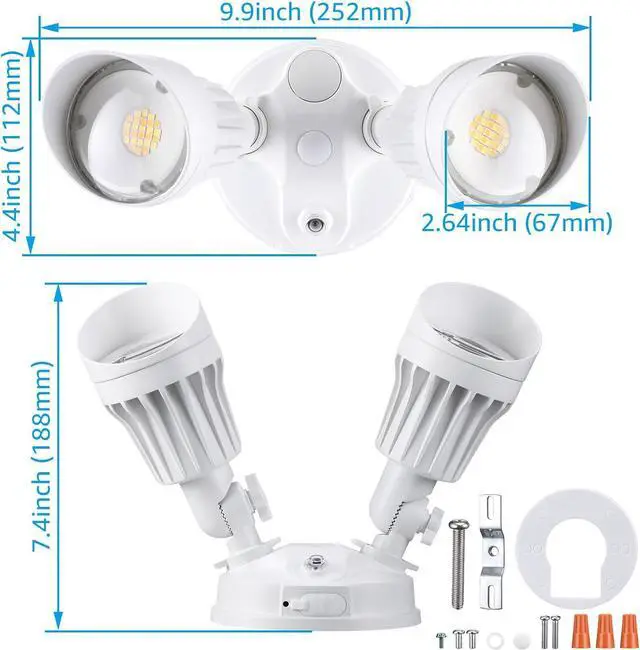 Alt view image 7 of 7 - LEONLITE 3CCT Dusk to Dawn LED Security Lights with Photocell, White