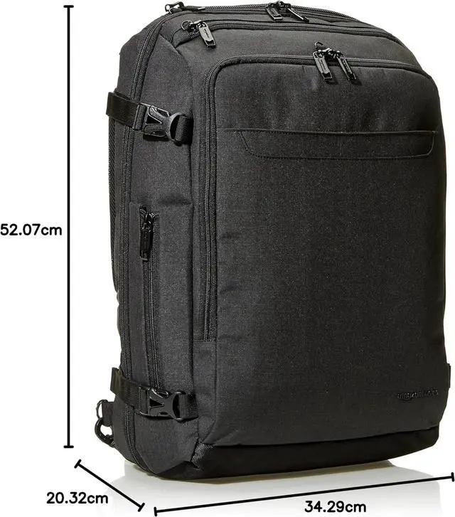 Alt view image 6 of 6 - Basics Slim Carry On Laptop Travel Weekender Backpack - Black