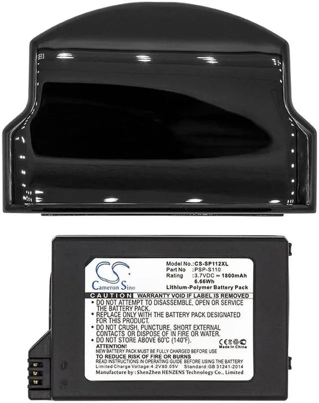Alt view image 3 of 3 - Cameron Sino Battery for Lite, PSP 2th, PSP-2000, PSP-3000, PSP-3001, PSP-3004, PSP-3008, Silm PN: PSP-S110 1800mAh / 6.66Wh