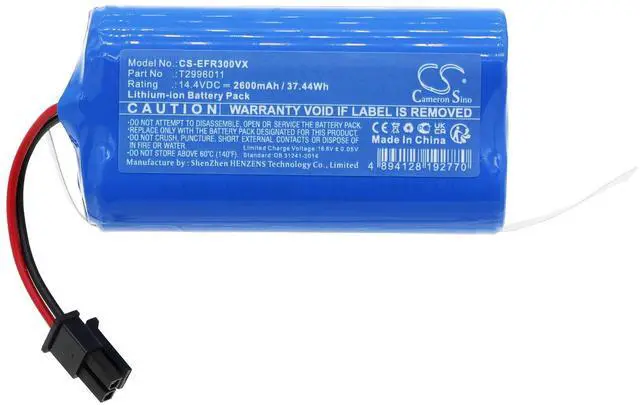 Main image of FYIOGXG Cameron Sino Battery for Eufy RoboVac LR30 Hybrid+, LR30 Hybrid+, L35 Hybrid+, LR20 PN:Eufy CMICR18650F9M-4S1P, T2996011 2600mAh / 37.44Wh