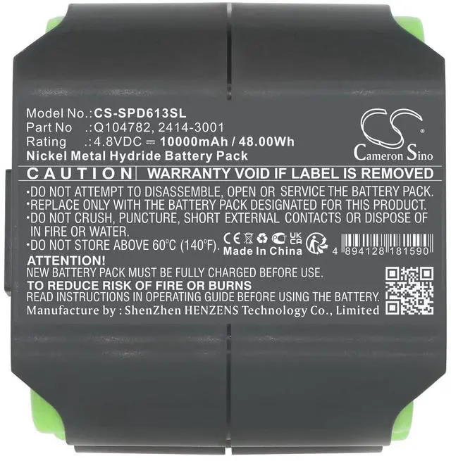 Alt view image 5 of 5 - Replacement Battery for Sp'ectraPrecision GL622 GL612 UL633N DG613 DG613G DG813 Q104782 2414-3001 10000mAh Ni-MH 4.8V