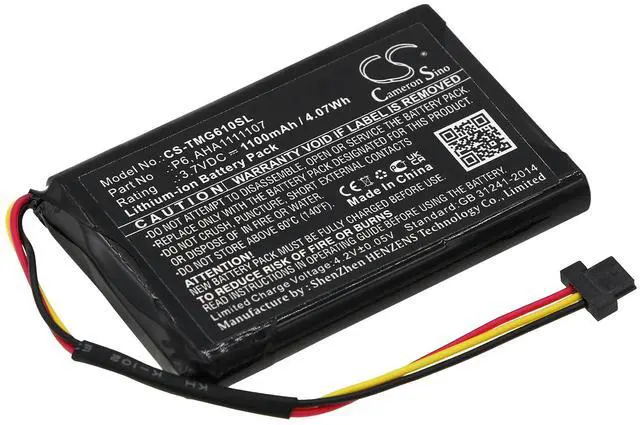 Main image of 1100mAh Replace Battery for TomTom 4FA60, Go 610, Go Essential PN:TomTom AHA1111107, P6