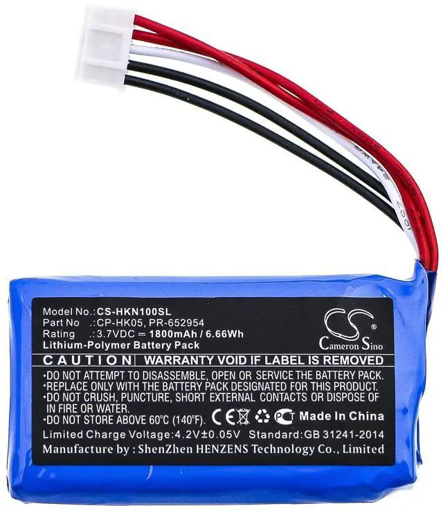 Alt view image 2 of 6 - Cameron Sino Battery for Harman/Kardon One PN:Harman/Kardon CP-HK05, PR-652954 1800mAh / 6.66Wh