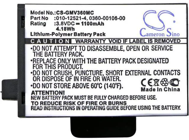 Alt view image 3 of 3 - 1100mAh / 4.18Wh Replacement Battery for Garmin Virb 360 PN:Garmin 010-12521-40, 360-00106-00, 361-00106-00