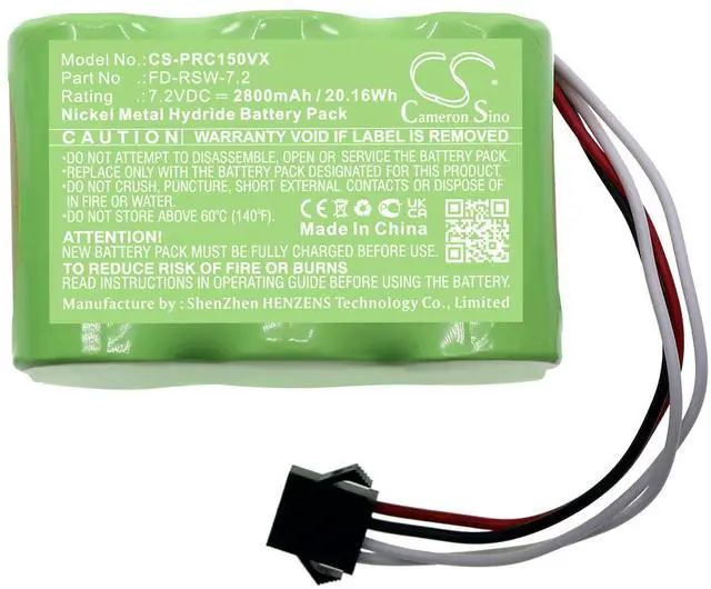 Main image of Cameron Sino Battery for Pyle PUCRC15, PUCRC15BAT, PUCRC17 Pure PN:Pyle FD-RSW-7.2 2800mAh / 20.16Wh