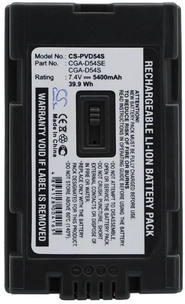 Main image of 5400mAh / 39.96Wh Battery for AG-AC-90, NV-MX1000, NV-MX2500, NV-MX350, NV-MX350A, NV-MX350B, NV-MX350EN, NV-MX5, NV-MX500, NV-MX5000, NV-MX500EG, NV-MX500EN