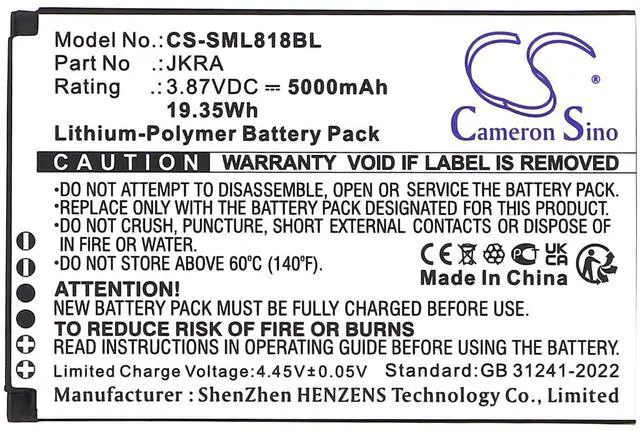 Alt view image 4 of 4 - Battery for Geenk G3; Sunmi L2KS, T8A10 PN:JKRA 5000mAh / 19.35Wh