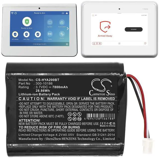 Alt view image 6 of 6 - Cameron Sino Battery for ADT Command Smart Security Panel, ADT7AIO PN:300-10186 7800mAh