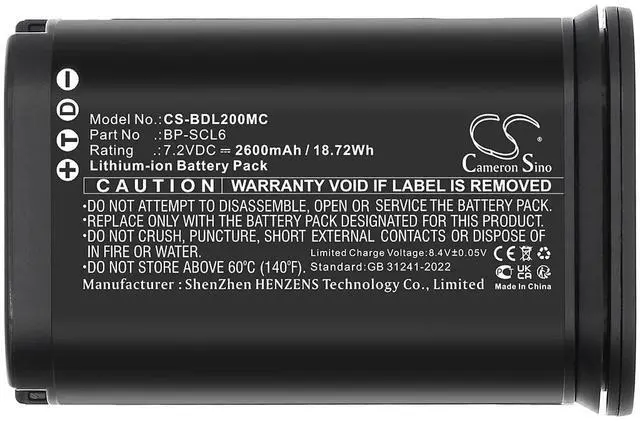 Alt view image 5 of 5 - Battery for Leica Q2, Q3, SL2, SL2S PN:Leica 19 531, BP-SCL6, LC-SCL6 2600 / 18.72Wh