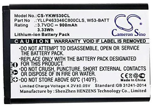 Main image of Cameron Sino Battery for Yealink W53, W53h, W53P, W73, W73H, W73P PN:Yealink W53-BATT, YLLP463346C800CLS, YLLP523446C1010CTM 900mAh / 3.33Wh