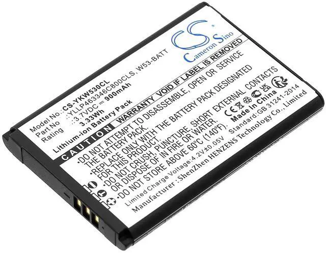 Alt view image 4 of 6 - Cameron Sino Battery for Yealink W53, W53h, W53P, W73, W73H, W73P PN:Yealink W53-BATT, YLLP463346C800CLS, YLLP523446C1010CTM 900mAh / 3.33Wh
