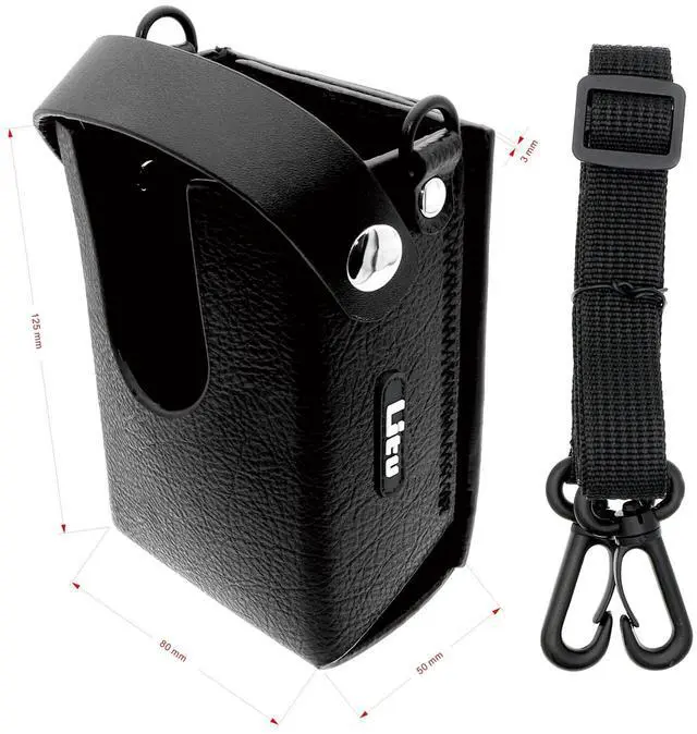 Main image of Two-Way Radio Case Leather Case with 3" Fixed Loop D-Ring for Datalogic 94ACC1386, BT-26, Falcon X3 PN:Datalogic