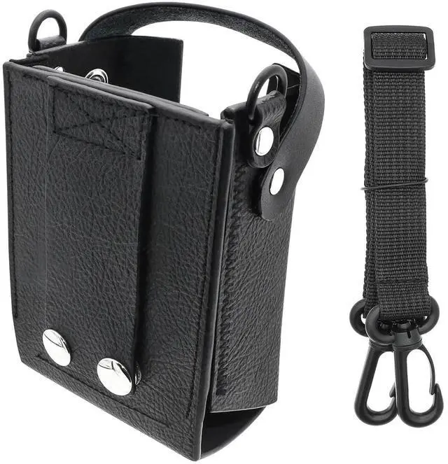 Alt view image 3 of 5 - Two-Way Radio Case Leather Case with 3" Fixed Loop D-Ring for Datalogic 94ACC1386, BT-26, Falcon X3 PN:Datalogic