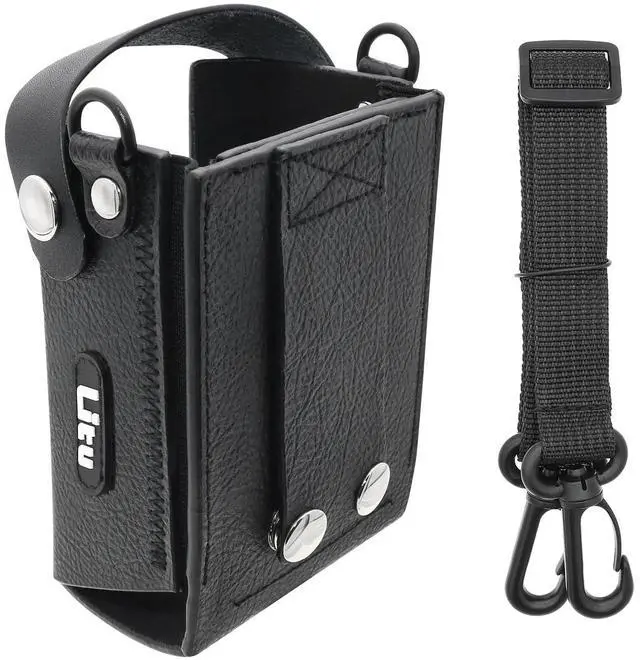 Alt view image 4 of 5 - Two-Way Radio Case Leather Case with 3" Fixed Loop D-Ring for Datalogic 94ACC1386, BT-26, Falcon X3 PN:Datalogic