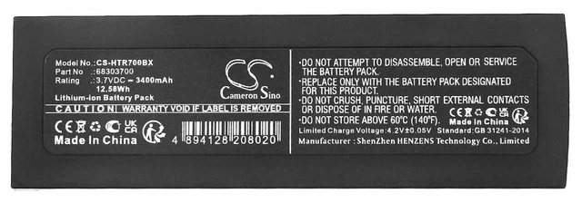 Alt view image 5 of 5 - Cameron Sino Battery for Hetronic ERGO-S PN:Hetronic 68303700 3400mAh / 12.58Wh