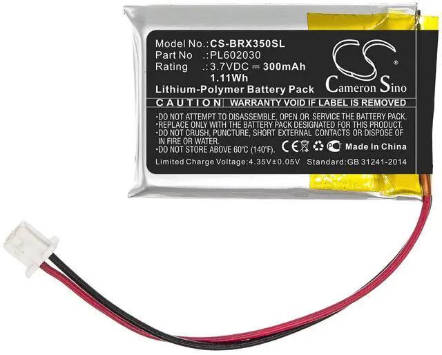 Alt view image 3 of 5 - 300mAh / 1.11Wh Replacement Battery for BlueParrott VXI B350-XT PN:BlueParrott PL602030