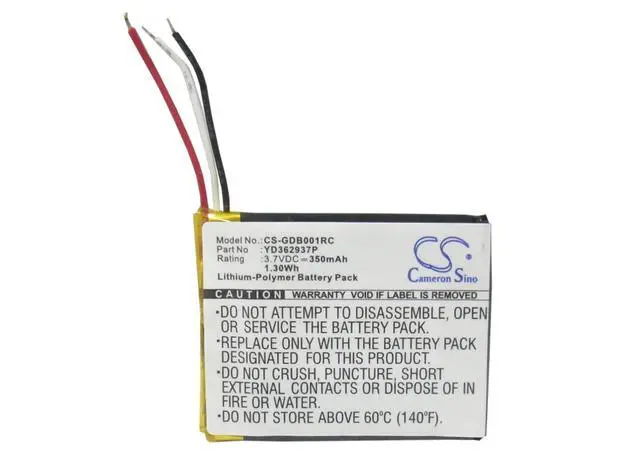 Alt view image 5 of 5 - CS Battery for ARMTE-001, ARMTE-002, Hero 3, Hero 3+, Hero 4, HERO3, HERO4, Wi-Fi Remote PN: YD362937P 350mAh / 1.30Wh