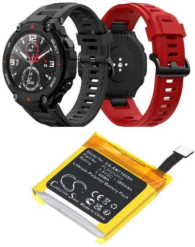 Alt view image 2 of 5 - Cameron Sino Battery for Amazfit A1801, A1807 Nexus, A1808, A1811, A1818, A1918, GTR47, T-rex Verge Lite, V010, Verge Lite PN:Amazfit PL502524G, PL502524V, PL512524G 380mAh / 1.44Wh