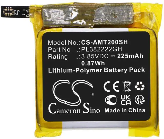 Alt view image 3 of 4 - Cameron Sino Battery for A2009, A2017, Bip U, POP PN: PL382222GH 225mAh / 0.87Wh